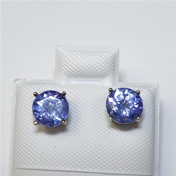 14K Gold Tanzanite Solitaires 1.8 Carat Stud Earrings Made in Canada -Appraised Value $2000.00