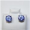 Image 1 : 14K Gold Tanzanite Solitaires 1.8 Carat Stud Earrings Made in Canada -Appraised Value $2000.00
