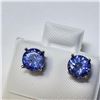 Image 3 : 14K Gold Tanzanite Solitaires 1.8 Carat Stud Earrings Made in Canada -Appraised Value $2000.00