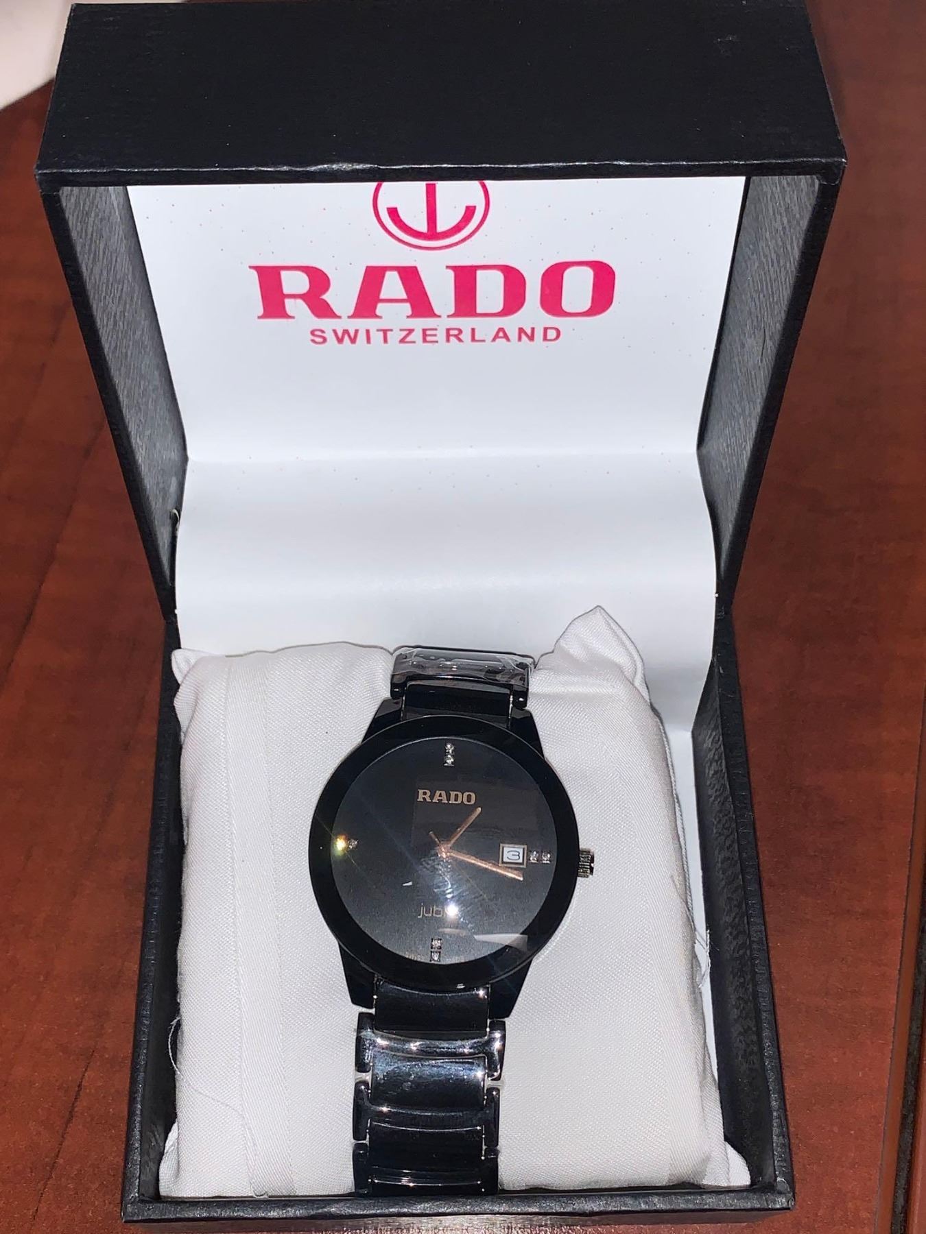 Nes Model Rado Watch NEW RADO Jubile Model 1809G Swiss Gents Black Tungsten Steel Wrist ...