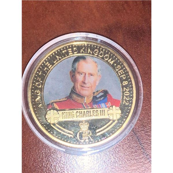 King Charles III Sept. 8, 2022 Commemorative Cased Coin Coronation Date May 6, 2023
