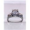 Image 1 : Vera Wang Styled 1.0 carat Brilliant Cut Solitaire Ring with 2 Side baquette Side stones .925 Silver