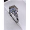 Image 3 : Vera Wang Styled 1.0 carat Brilliant Cut Solitaire Ring with 2 Side baquette Side stones .925 Silver