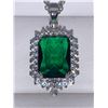 Image 2 : Emerald Cut Solitaire multi stone Pendant & Chain Set in .925 Silver