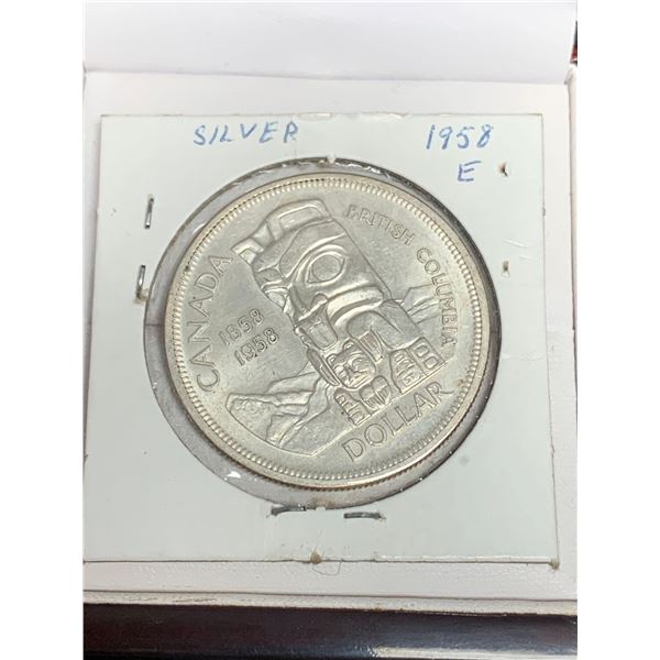 Canada Vintage 1858-1958 British ColumbiaTotem Pole Silver Dollar