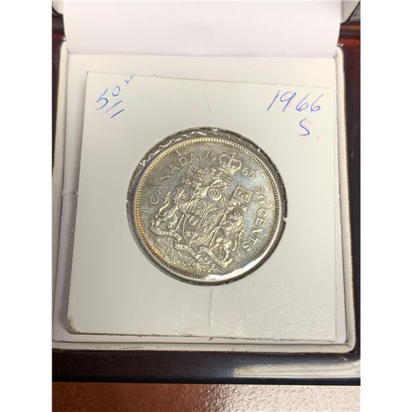 Canada Vintage 1966 Silver Half Dollar Coin