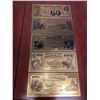 Image 1 : United States National Bank Set of Gold Foil Commemorative Bills Set $1.00-$1000.00