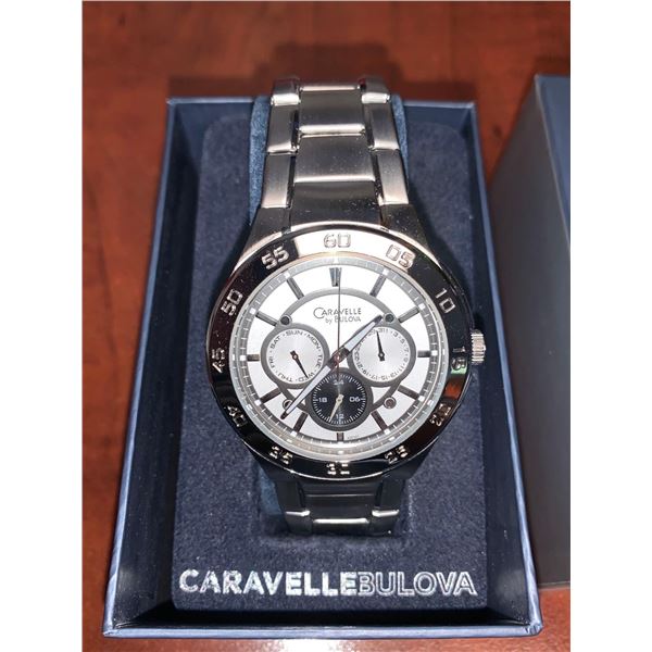 NEW CARAVELLEby Bulova Mult-Function Silver Dial Stainless Steel Men's Watch