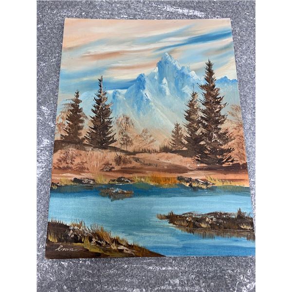 "Blue Rockies" Oil on canvas by Carol Cowan 16 x 12