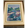 Image 1 : "Elbow Falls Near Bragg Creek" Framed by Carol Cowan Painting 12 x 16 Frame 19 x 23