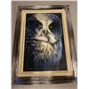 Image 1 : "Owl" Framed Oil on board Original by Local Artist Martin Antoninni Picture 10 x 16 Frame 16 x 20