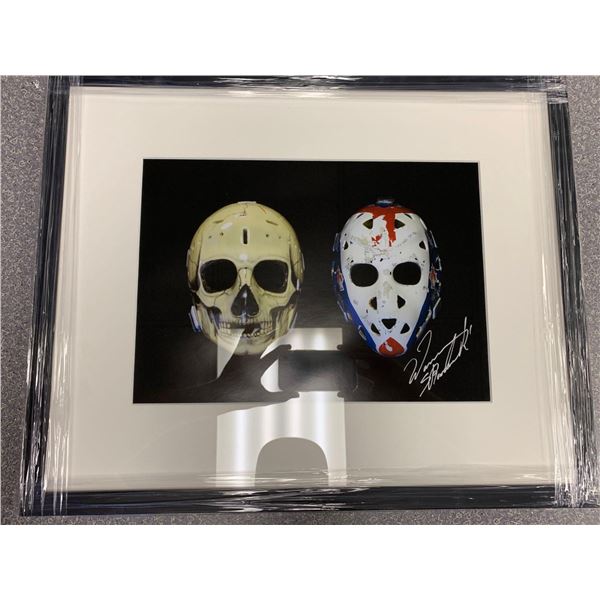 "Masks" Photo of Vintage NHL Goalie Masks worn by Blackhawks Warren Skorodenski Picture 15 x 12 Fram