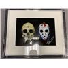 Image 1 : "Masks" Photo of Vintage NHL Goalie Masks worn by Blackhawks Warren Skorodenski Picture 15 x 12 Fram