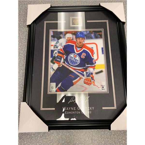 Edmonton Oilers Wayne Gretzky NHL Licensed Computer Etched signature Picture 8 x 10 Frame 16 x 20