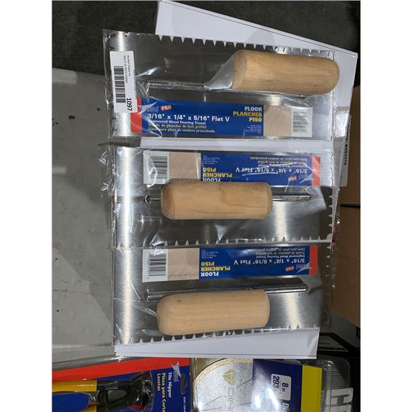Capital Pro Engineered Wood Flooring Trowel 3/16"x1/4"x5/16" FlatV Lot of 3