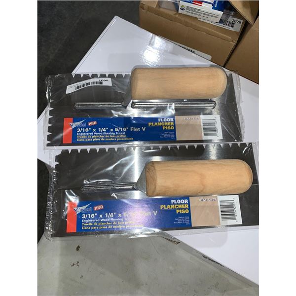Capital Pro Engineered Wood Flooring Trowel 3/16"x1/4"x5/16" FlatV Lot of 2
