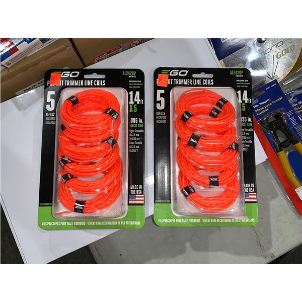 EGO Pre-Cut Trimmer Line Coils 14' x 5 Refills LOT of 2