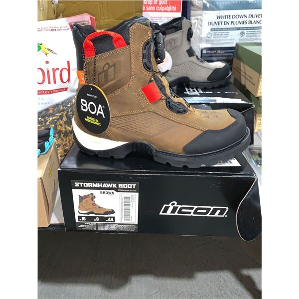 Icon Stormhawk Motorcycle Boot Waterproof Men's size 10 Brown