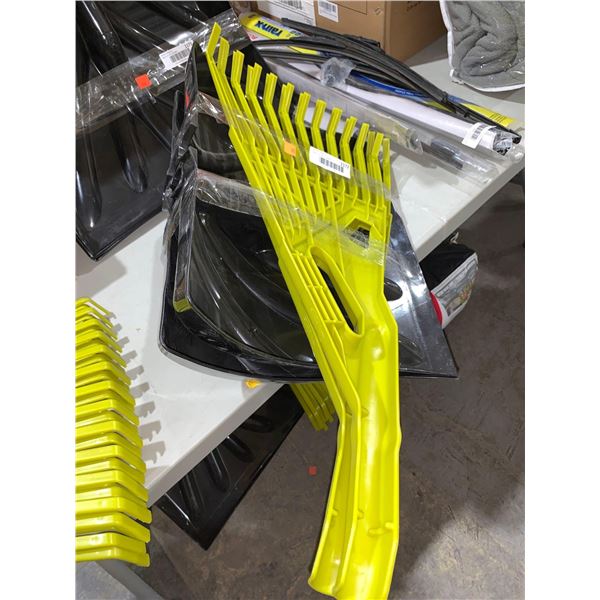 Lot Of 2 Shrub/Leaf Rake Head And Lot of 2 Snow Shovel Heads Only