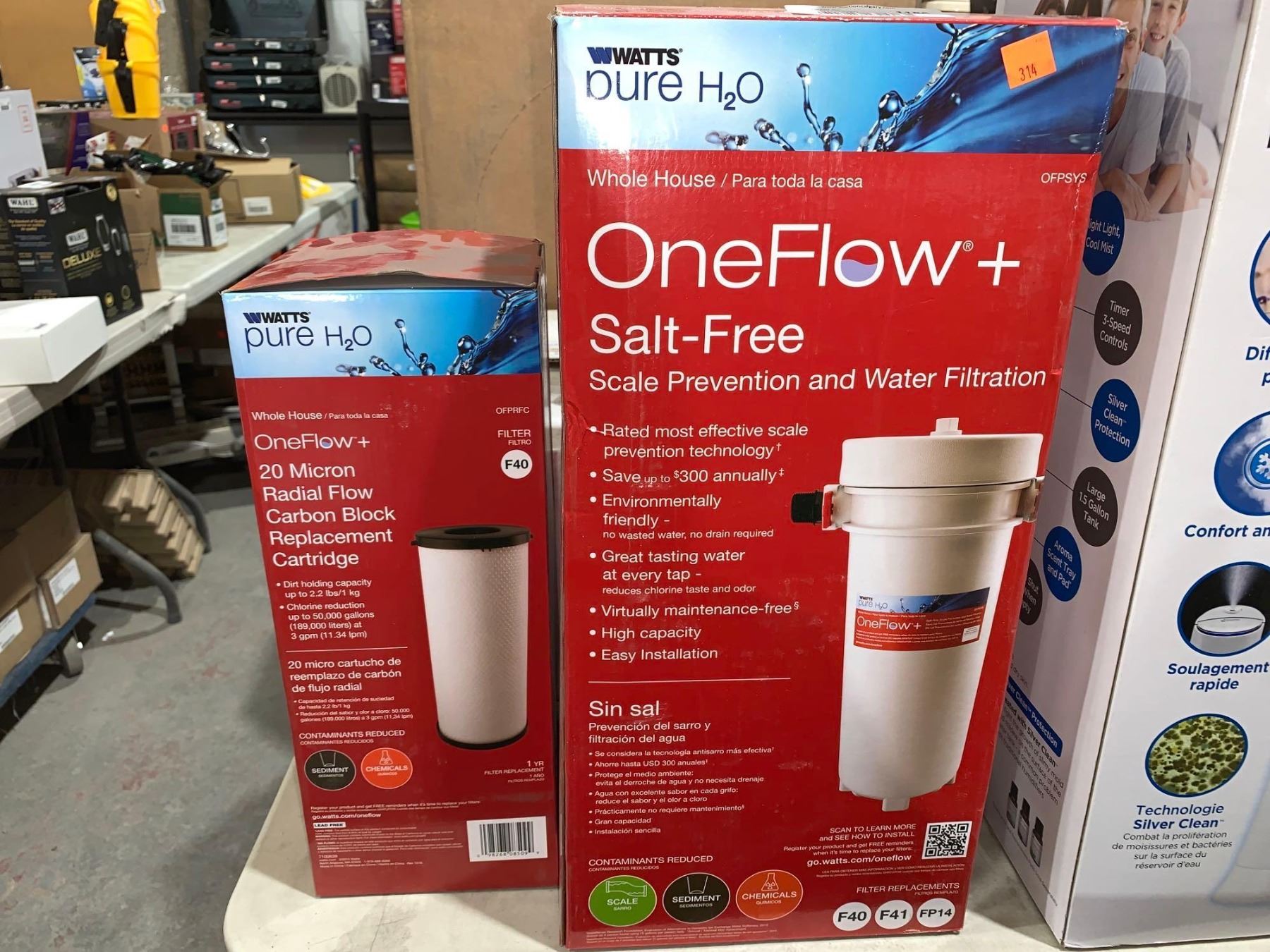 One Flow Filter Watt's Pure H2O OneFlow + Salt-Free Scale Prevention & Water Filtration ...
