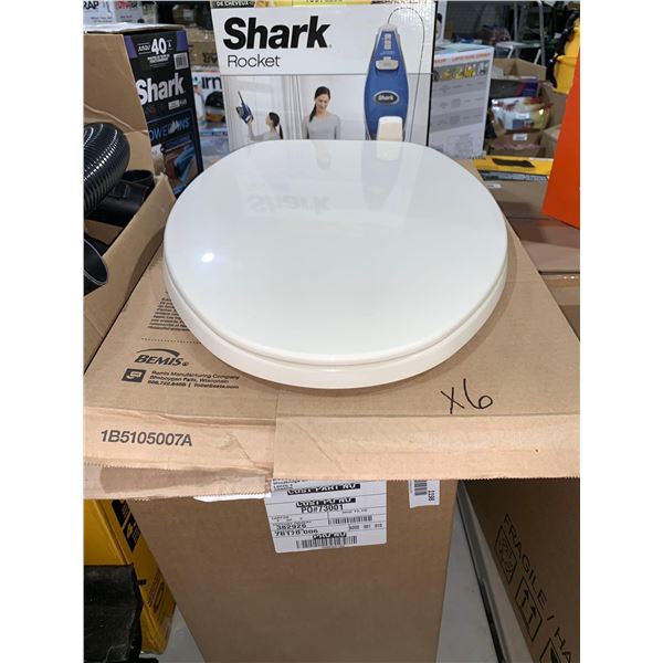 Elongated Plastic Toilet Seat Bone Color Lot of 6