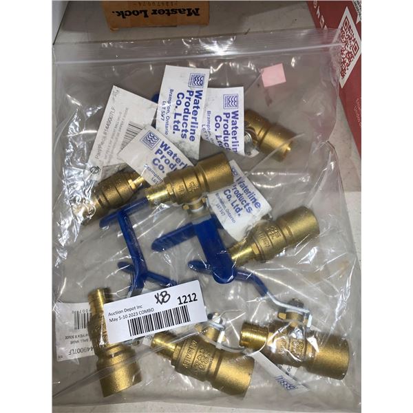 Lot of 8 3/4"PEX x 3/4" Sweat Ball Valve