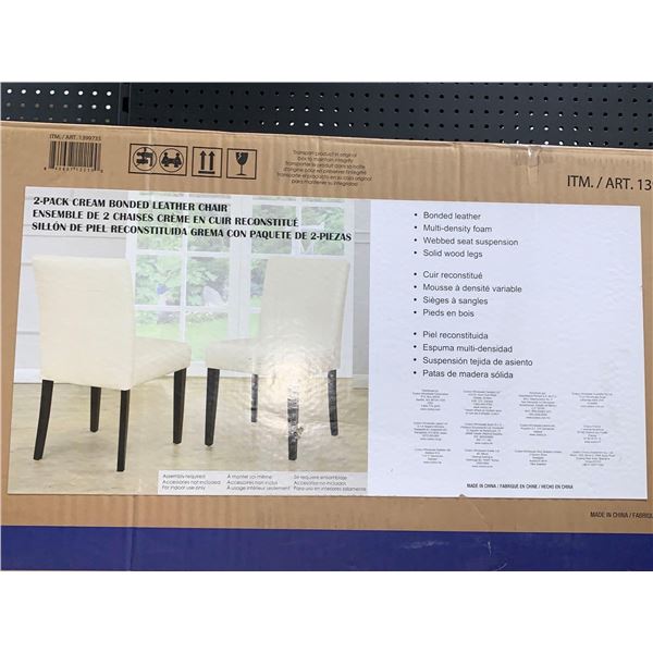 2- Pack Cream Bonded Leather Chairs