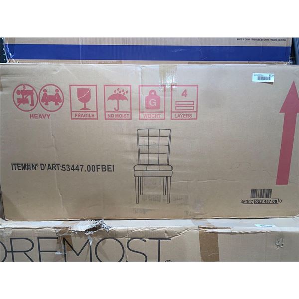 Beige Upholstered Dining Chairs Box of 2