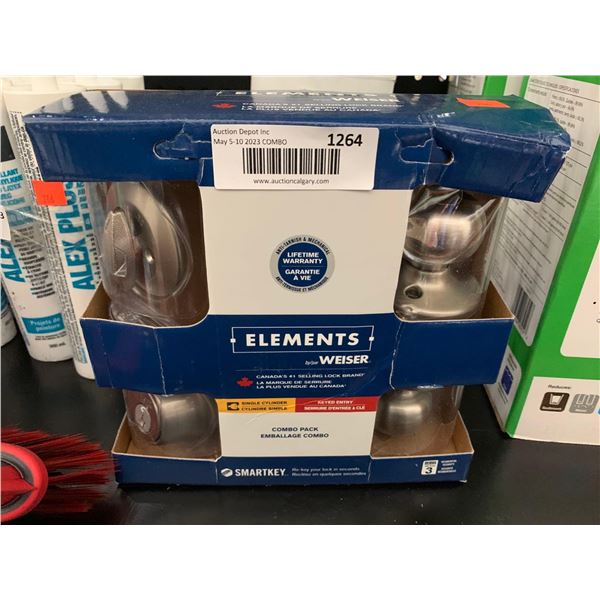 Weiser Elements Single Cylinder Keyed Entry Combo Pack Smart Key Locks