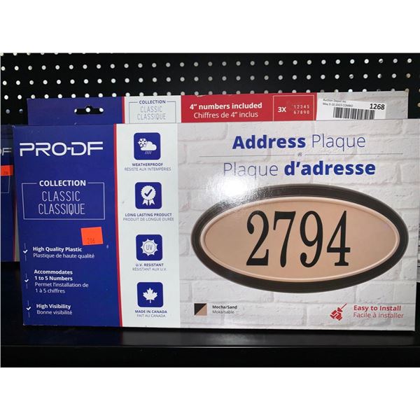 Pro-DF Classic Address Plaque Mocha / Sand 4" Numbers Included