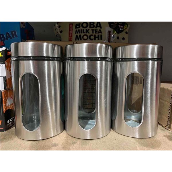 Home Basics 3 Pc Glass Decanter Set 3.9x6.8"