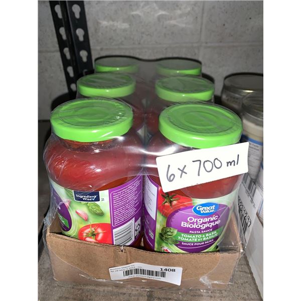 Great Value Organic Tomato & Pasta Sauce (6 x 700ml)