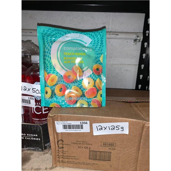 Compliments Peach Rings 12x125g