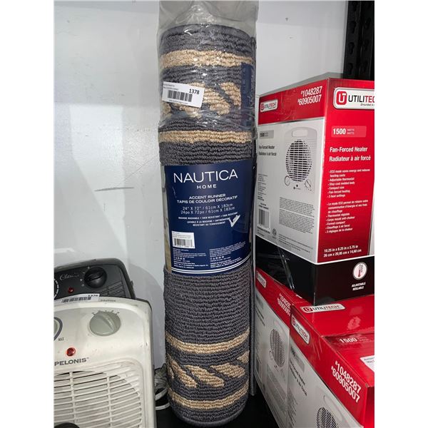 Nautica home Accent Runner 24x72" Gray & Beige