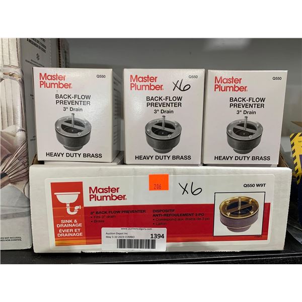 Master Plumber Back Flow Preventer Heavy Duty Brass - Lot of 6