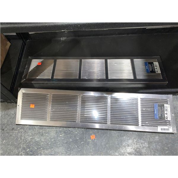 Lot of 2 Imperial Signature Silver Baseboard Grille 30x6"