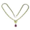 Image 2 : Natural Peridot & Rhodolite Garnet Necklace