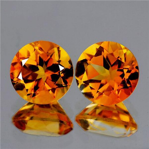 Natural Golden Yellow Citrine Pair (Flawless-VVS1}