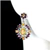 Image 2 : Natural Ethopian Opal & Rhodolite Garnet Earrings