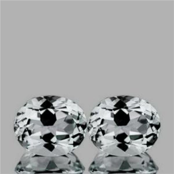 Natural Diamond White Aquamarine Pair 12x10 MM - FL