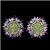 Image 1 : Natural Tanzanite Rhodolite Ch-Diopside Earrings