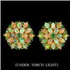 Image 1 : Natural Emerald, Untreated Ethopian White Opal Earrings