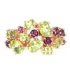 Image 1 : Natural Apple Green Peridot  Rhodolite Garnet Ring