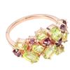 Image 3 : Natural Apple Green Peridot  Rhodolite Garnet Ring