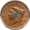 Image 2 : 1837 N-1 R3 Plain Hair Cord, Medium Letters PCGS graded MS61 Brown