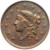 Image 2 : 1837 N-3 R1 Plain Hair Cord, Medium Letters PCGS graded MS62 Brown