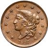 Image 2 : 1837 N-5 R2 Plain Hair Cord, Small Letters PCGS graded MS65 Brown, CAC Approved