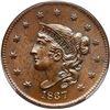 Image 2 : 1837 N-8/7 R1 Plain Hair Cord, Medium Letters PCGS graded MS66 Brown