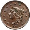 Image 2 : 1837 N-11 R1 Beaded Hair Cord with Repunched 1 PCGS graded MS62 Brown
