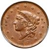 Image 2 : 1837 N-13 R2 Plain Hair Cord, Medium Letters PCGS graded MS62 Brown